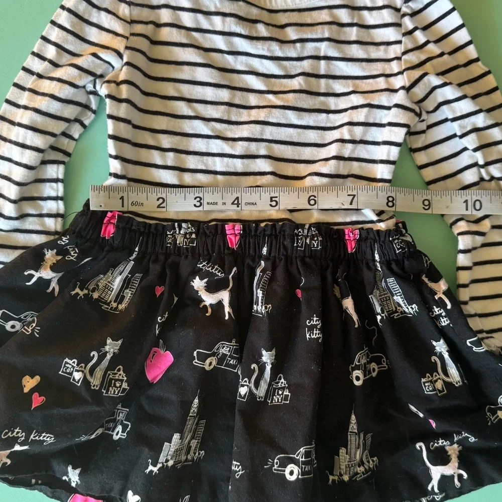 Girls 18-24 Month Dress The Children’s Place Long Sleeve Stripe‎ City Kitty Cats