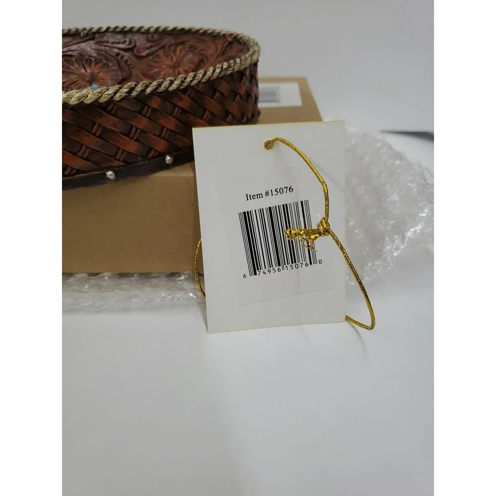 Western Style Resin Trinket/Soap/Change/Jewelry Dish-Rope/Turquoise/Basket Weave