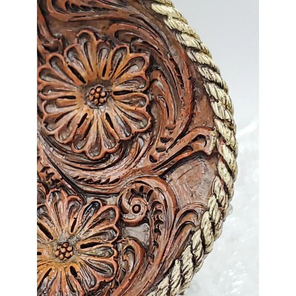 Western Style Resin Trinket/Soap/Change/Jewelry Dish-Rope/Turquoise/Basket Weave
