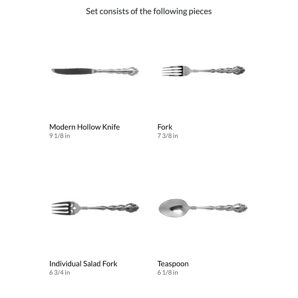 Oneida Community Silverplate Beethoven 4 Pc Place Setting~Knife 2 Forks Teaspoon