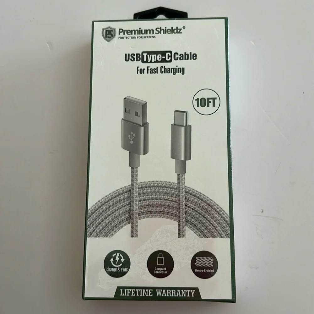 USB Type - C Cable for Fast Charging - 10 ft.  -  Sealed.