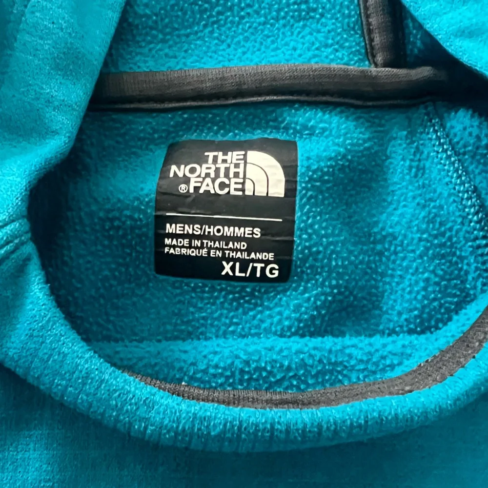 The north face mens fleece lined blue pullover hoodie size XL
