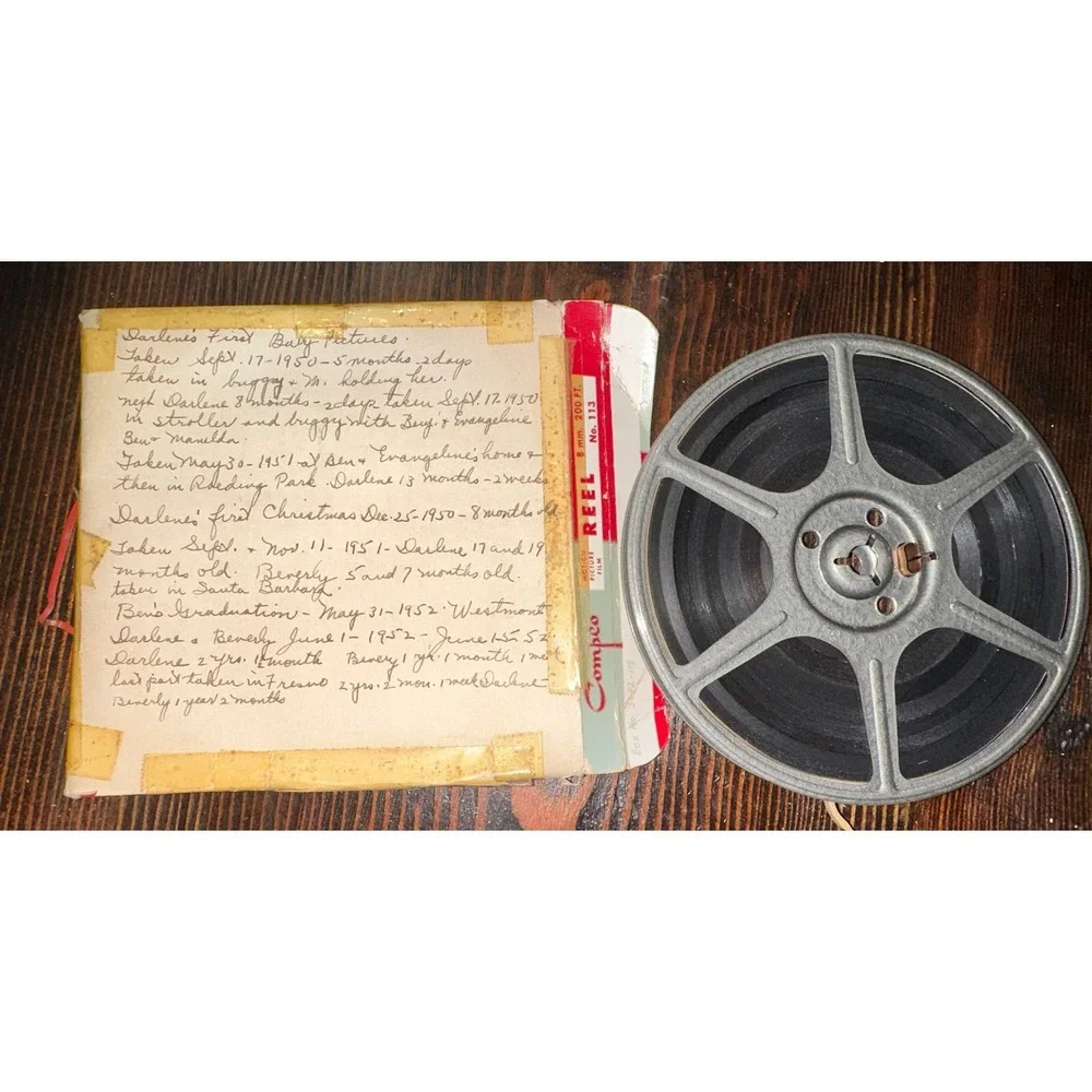 Vintage 8mm HOME MOVIE‎ FILM REEL 200ft Family 1950's Photos Westmont Graduation