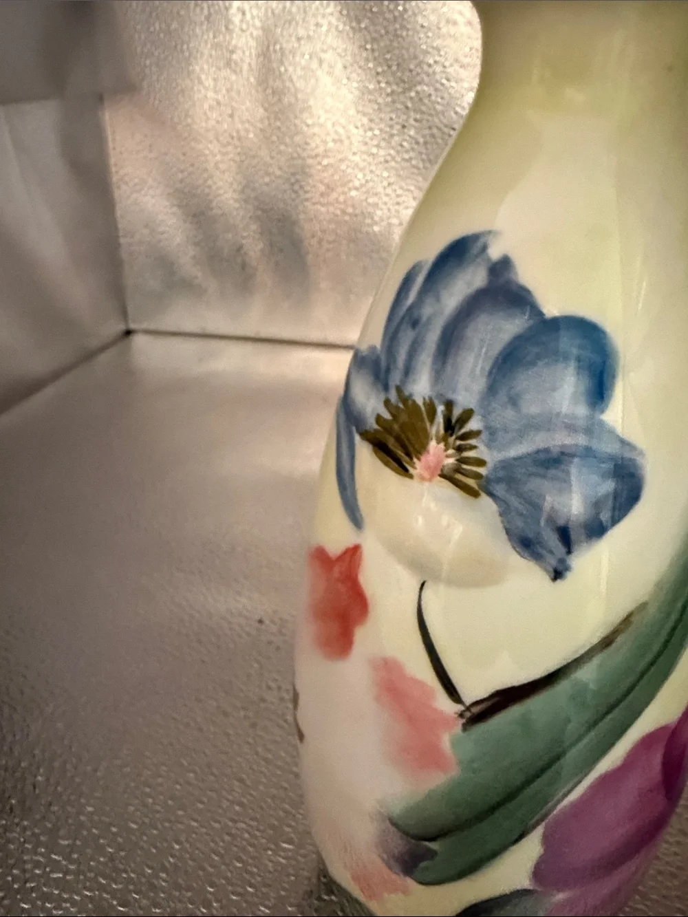 Pfaltzgraft Hand Painted Beautiful Vase with Florals and Greenery