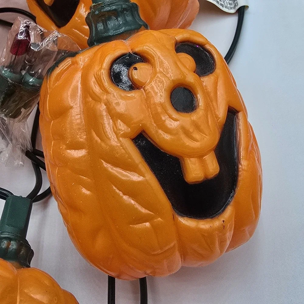 Vintage Halloween Blow Mold 20 Pumpkin Jack O Lantern String Lights
