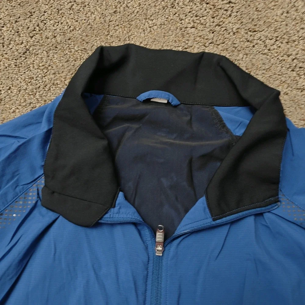 Lululemon Mens Blue Full Zip Windbreaker Track Jacket Laser Cut Venting‎ XL