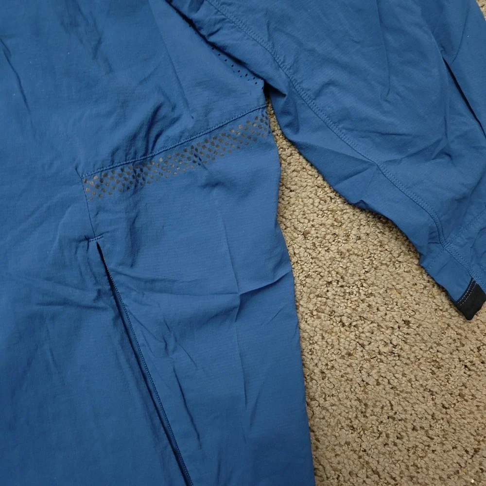 Lululemon Mens Blue Full Zip Windbreaker Track Jacket Laser Cut Venting‎ XL