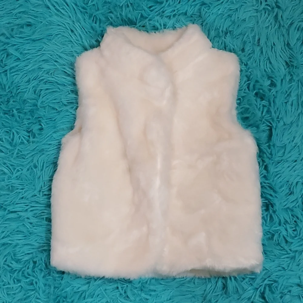 Carters Faux Fur Cream Vest