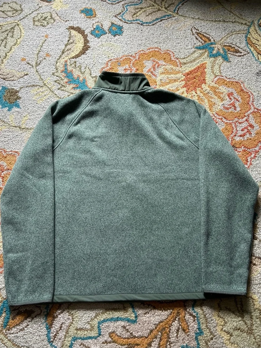 The North Face Men's Gordon Lyons 1/4 Zip Green Heather Fleece Sweater Size M