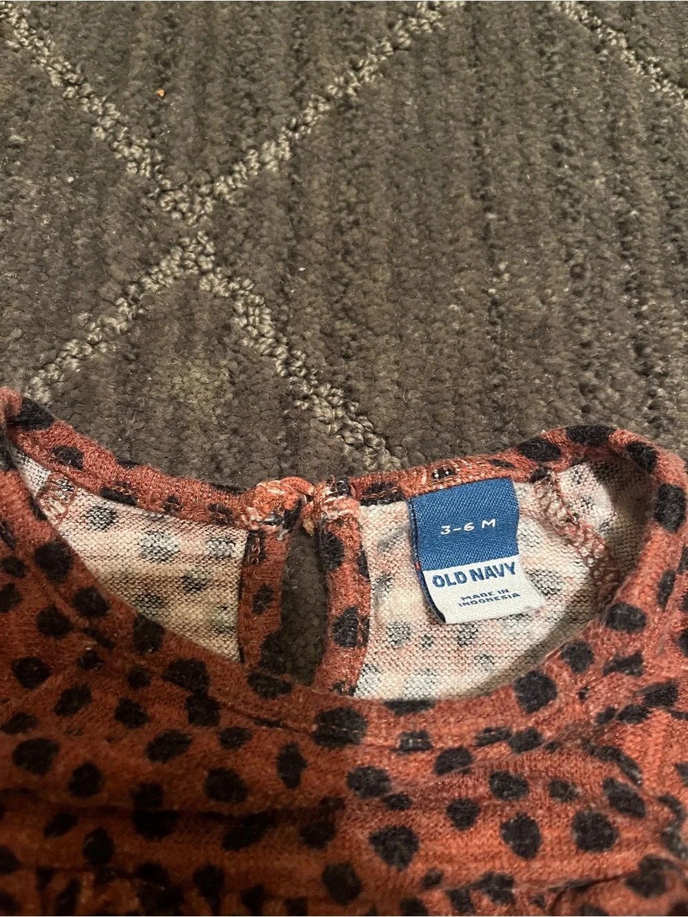 Old Navy Leopard Print Ruffle Baby Girl Long Sleeve Romper Size 3-6M