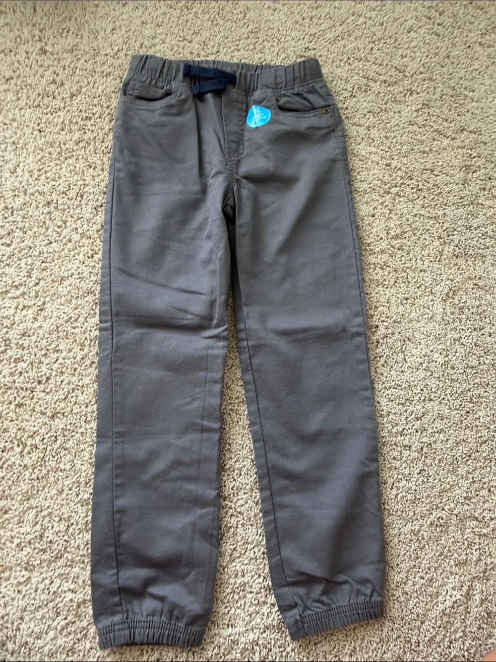 NWOT Carter's boys Charcoal gray Comfy Stretch Pull-On Pants Drawstring size 7