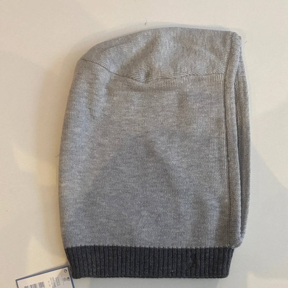Jacadi Light Gray Knit Balaclava with Dark Gray Trim