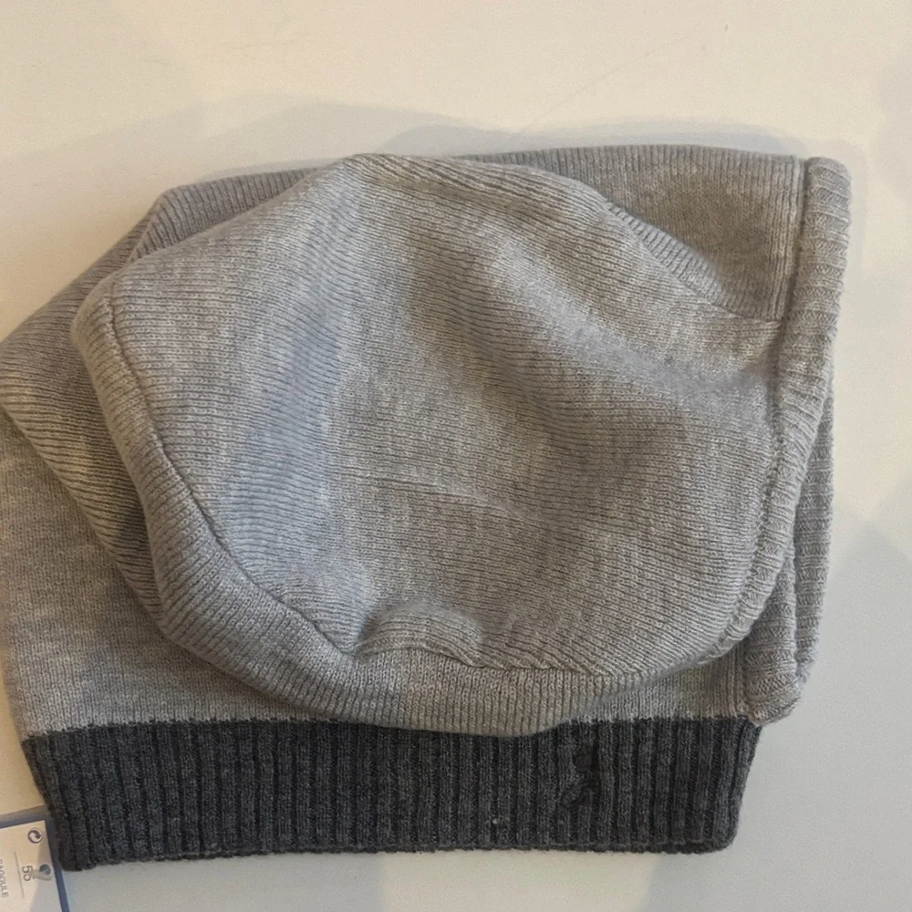 Jacadi Light Gray Knit Balaclava with Dark Gray Trim