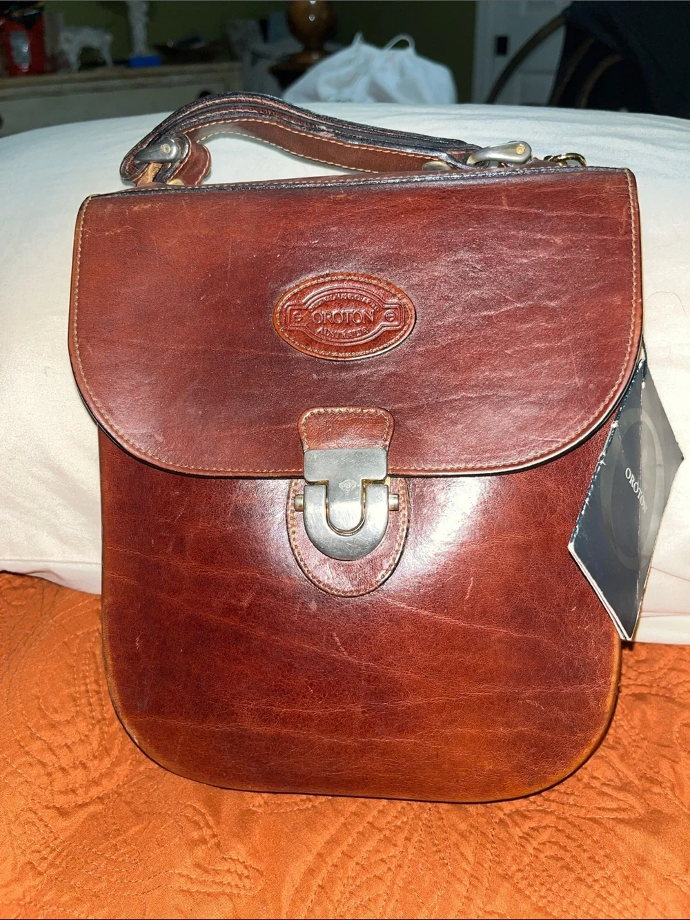 💥NEW💥VINTAGE AUSTRALIAN ANILINE COWHIDE CLUTCH by OROTON 9.5 x 8