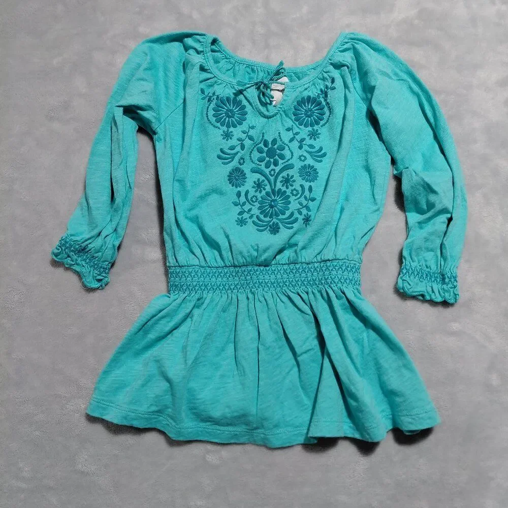 BabyGap 2T 100% Cotton Boho Embroidered Gauzy Peasant Drop Waist Dress