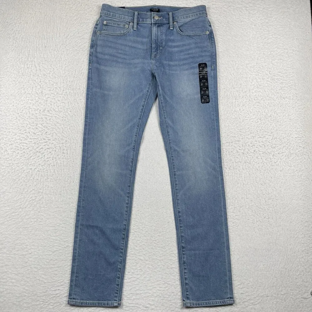 J Crew Jeans Mens‎ 30x32 Slim Blue Denim Flex Casual Work Everyday Pants New