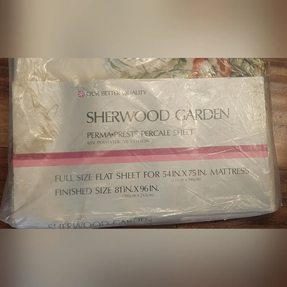 New Vintage Sears Sherwood Garden Floral Percale Full Fitted Sheet 54”x75” 949