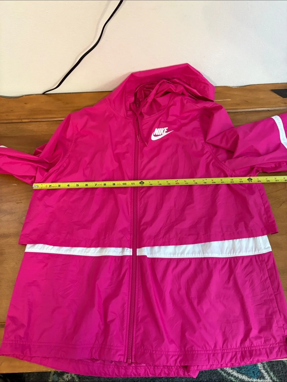 Nike Hot Pink Hooded Windrunner with White Accents Size XXL