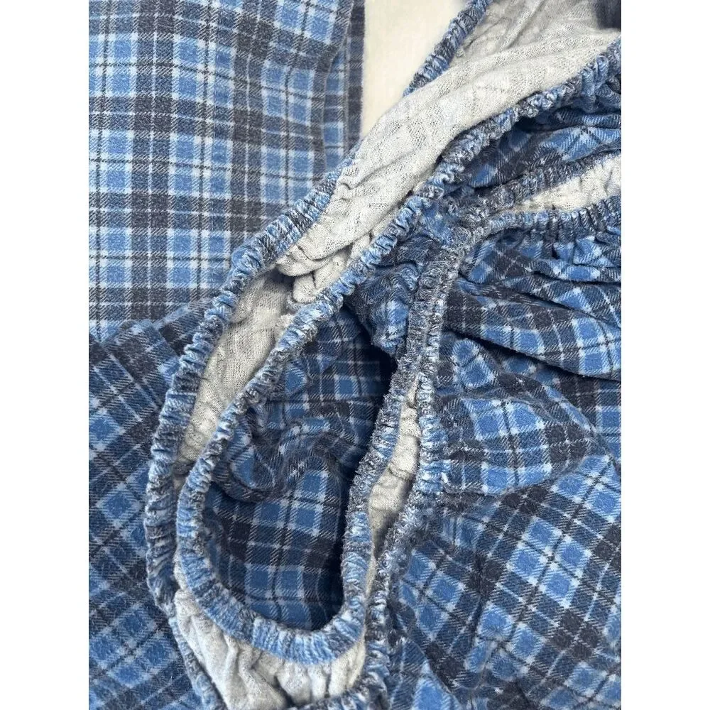 Cannon 100% Cotton Flannel Vintage Blue Twin Sheet Set, Cabin, Cottage