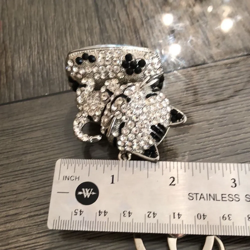 TINKSKY Rhinestone Kitty Cat Key Chain / Bag Charm