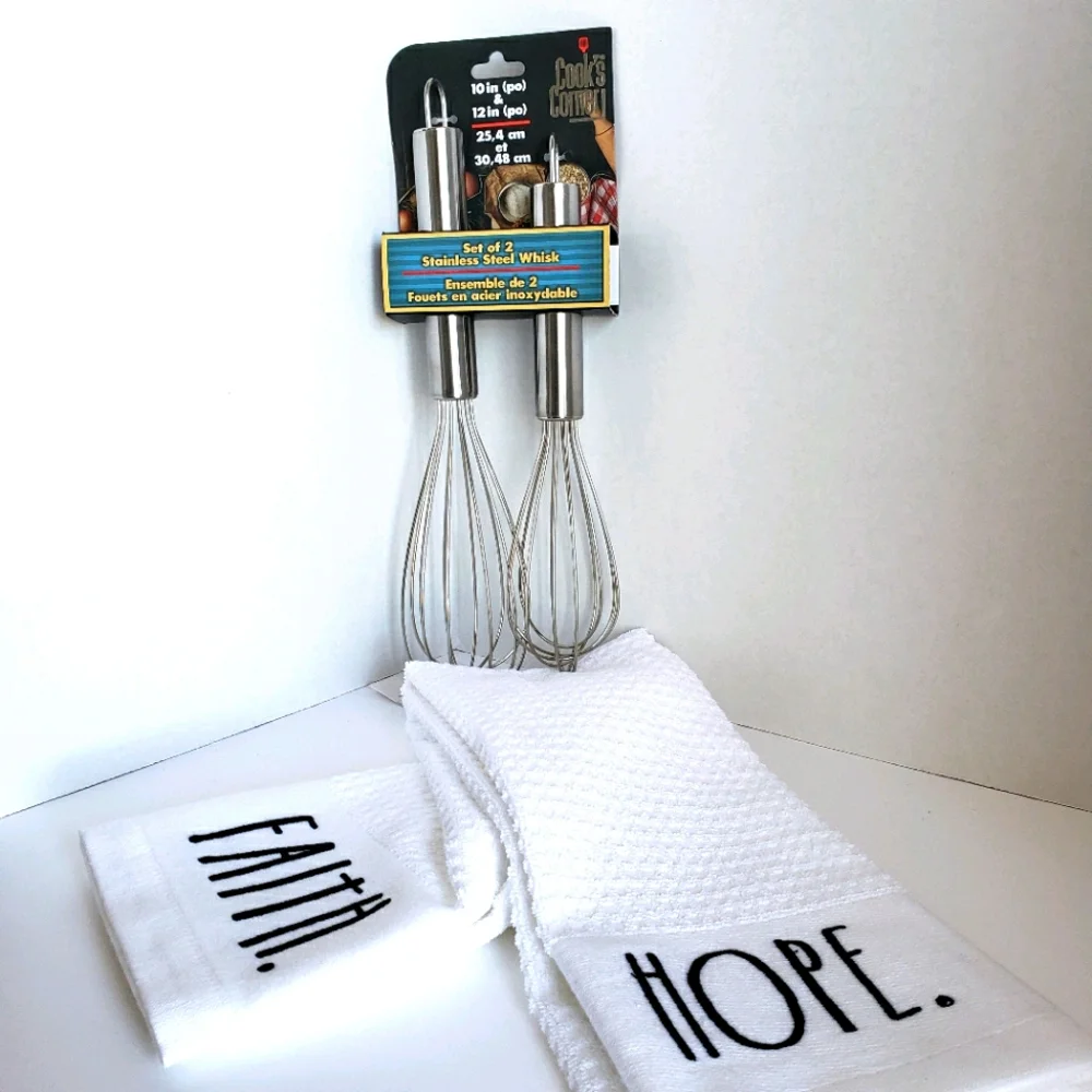 Rae Dunn White Kitchen Towels 
