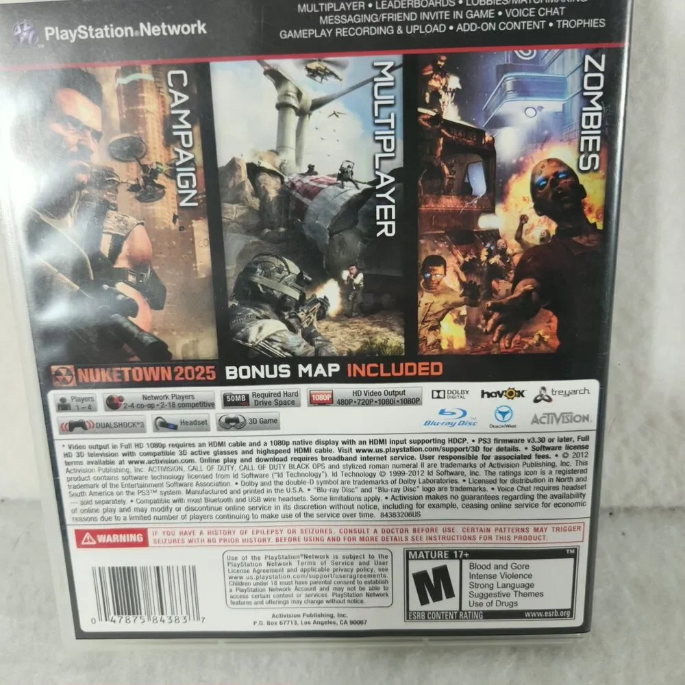 Call of Duty: Black Ops 2 (PlayStation 3, 2012) PS3 Complete with Manual TESTED