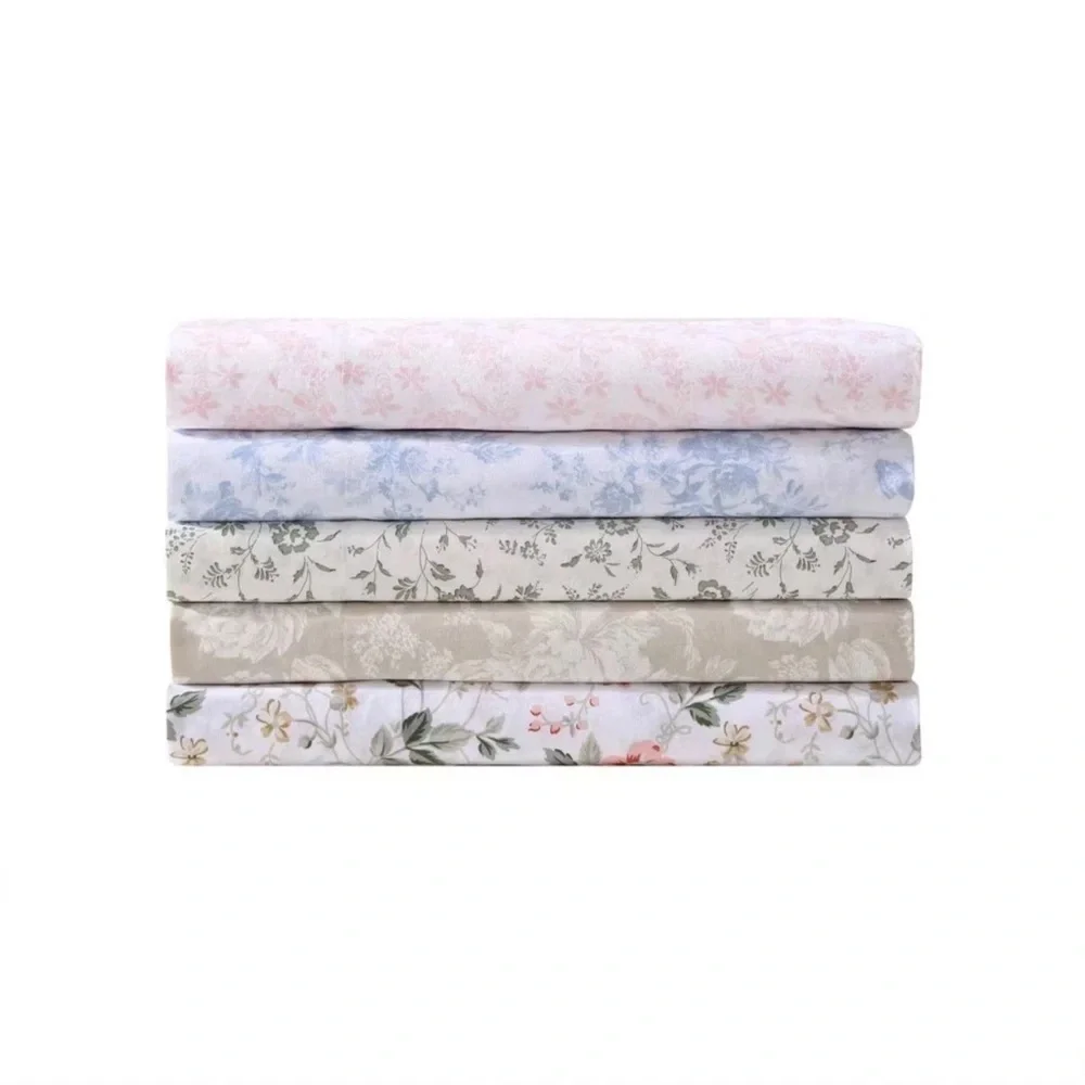 Laura Ashley QUEEN Bed Antoinette Flannel 4pc Sheet Set Pink NEW