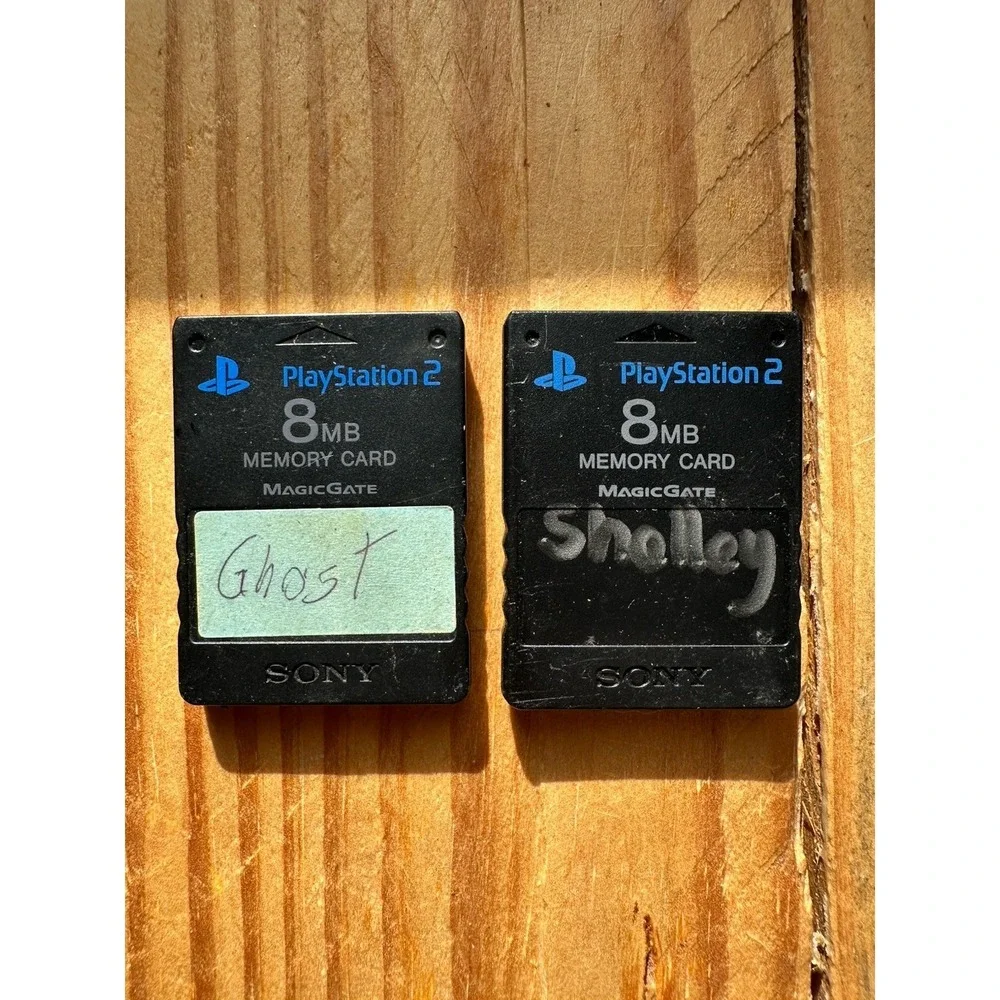 Lot Of‎ 2 Sony PlayStation 2 PS2 8MB Memory Cards Black SCPH-10020