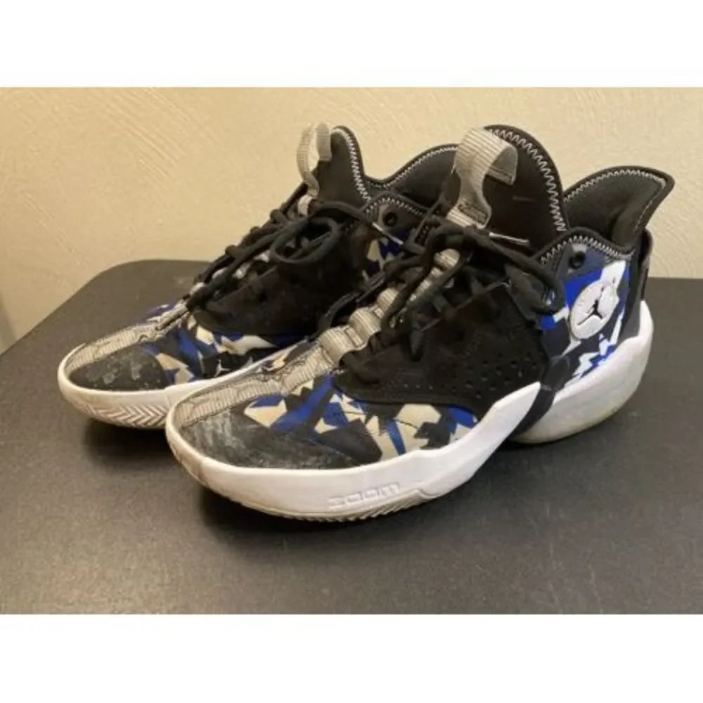 Nike Jordan React Elevation Mens Sz 9 Basketball Shoes Black‎ Blue CK6618-004