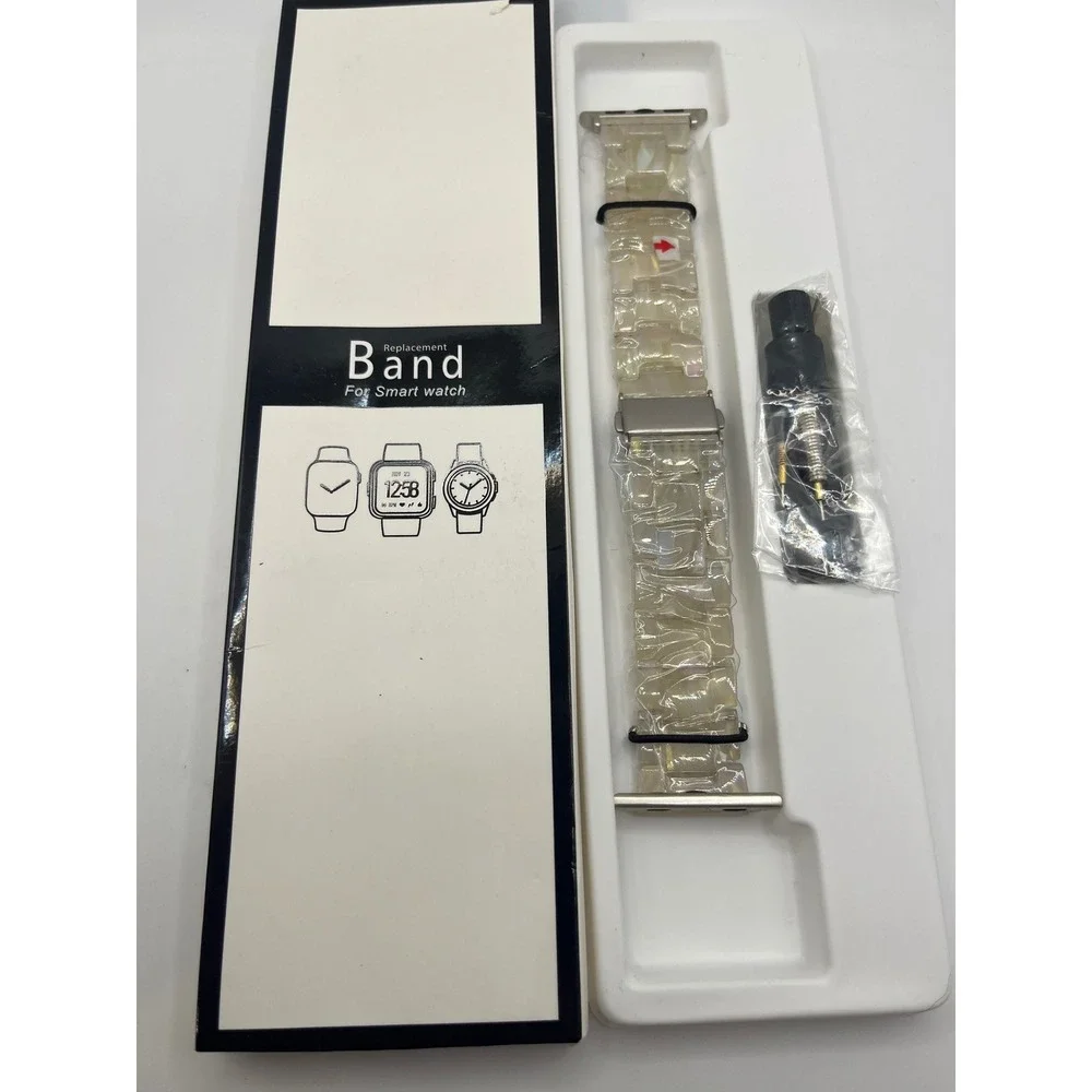 Replacement Band For Smart Watch Resin Clear‎ Tortoise Style Wristband
