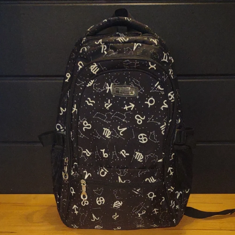 Ruipai Black Backpack‎ with Zodiac Patterns