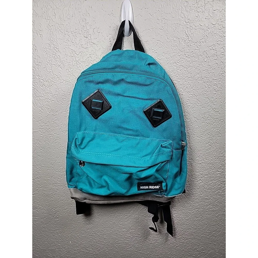 High Ridge Teal Mini Backpack Small Hiking Daypack  Bag Turquoise Black Gray