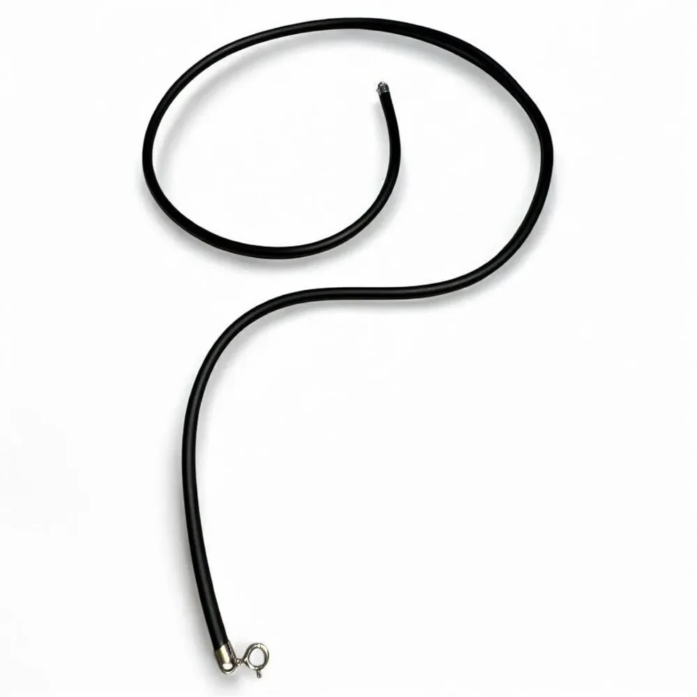 24” Black Cord Necklace - Unisex | 925 Silver Clasp Minimalist Great for Men
