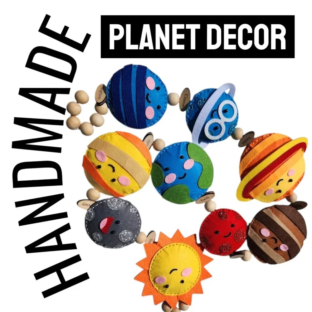 Handmade planets felt