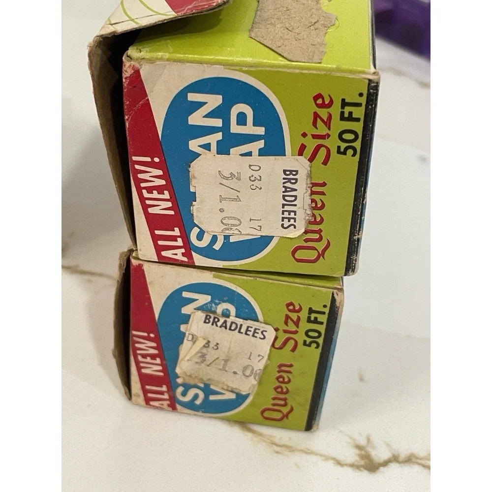 Lot 2 Vintage Saran Wrap Dow Queen Size Extra Wide 50 ft 1 New & 1 Partial READ‎