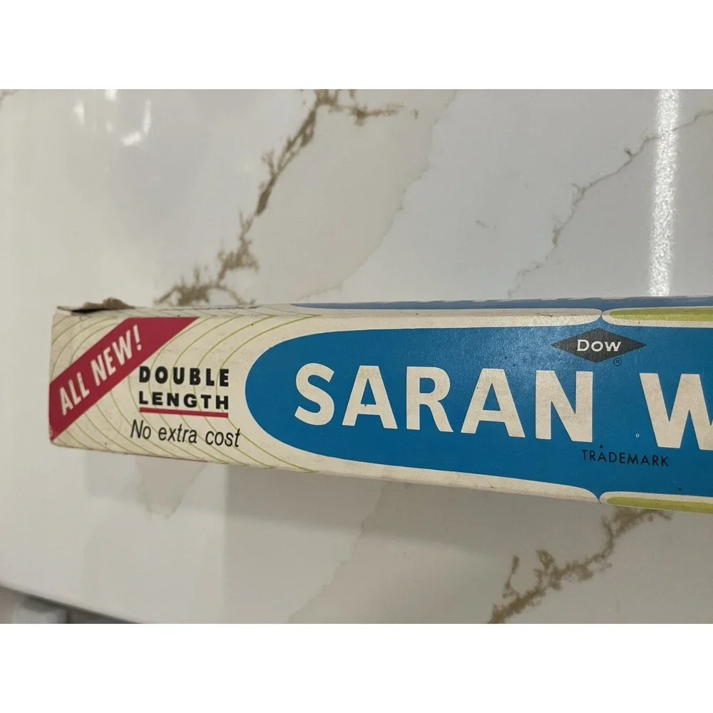 Lot 2 Vintage Saran Wrap Dow Queen Size Extra Wide 50 ft 1 New & 1 Partial READ‎