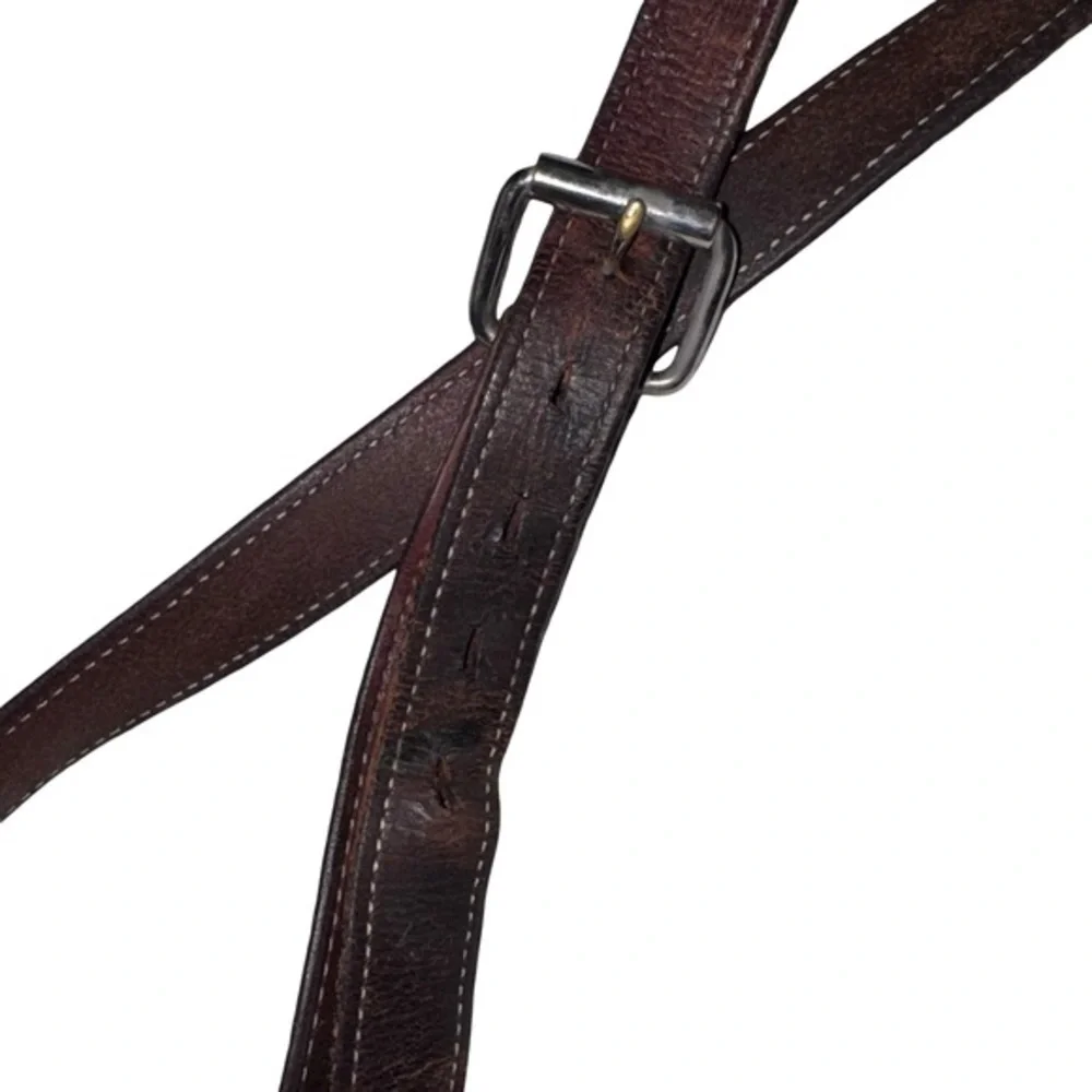 Bianchi vintage Leather Belt Brown Distressed Made‎ in USA Men's #827 size 38