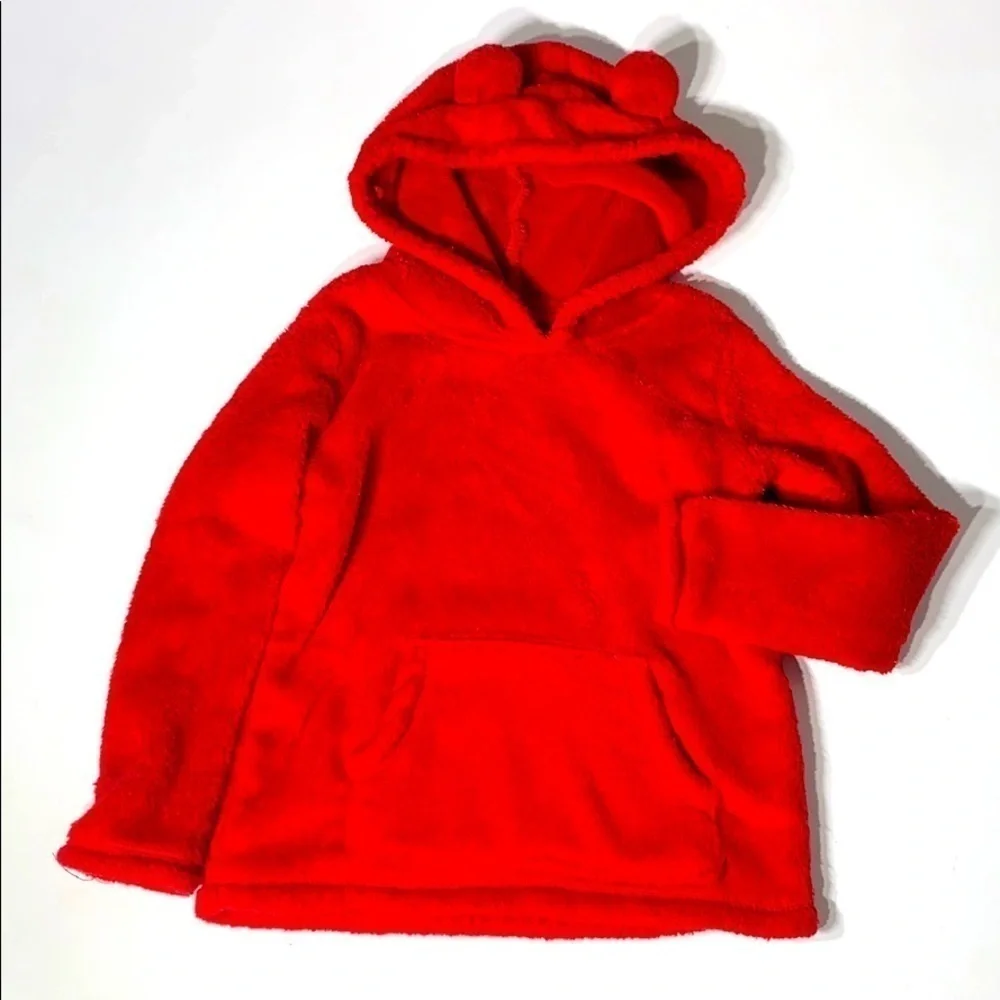 Carter’s Fleece Teddy Bear Red Hooded Sweatshirt boy 4T