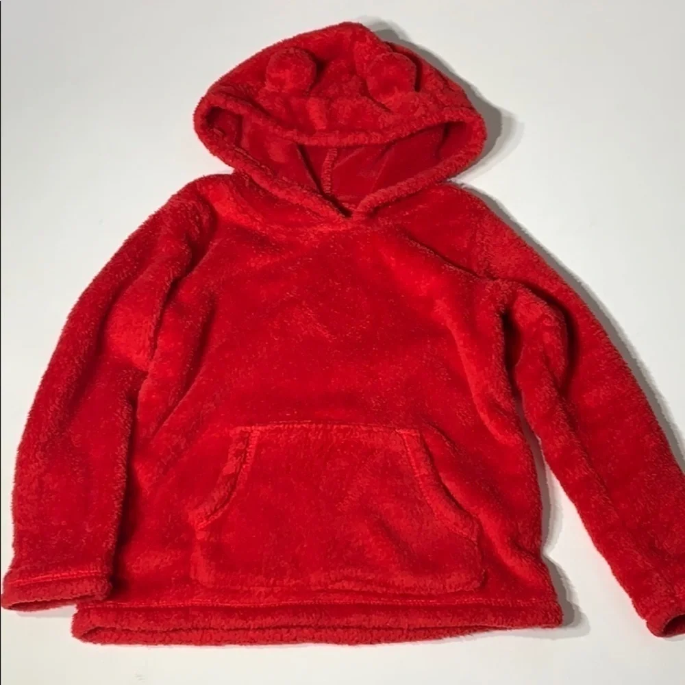 Carter’s Fleece Teddy Bear Red Hooded Sweatshirt boy 4T