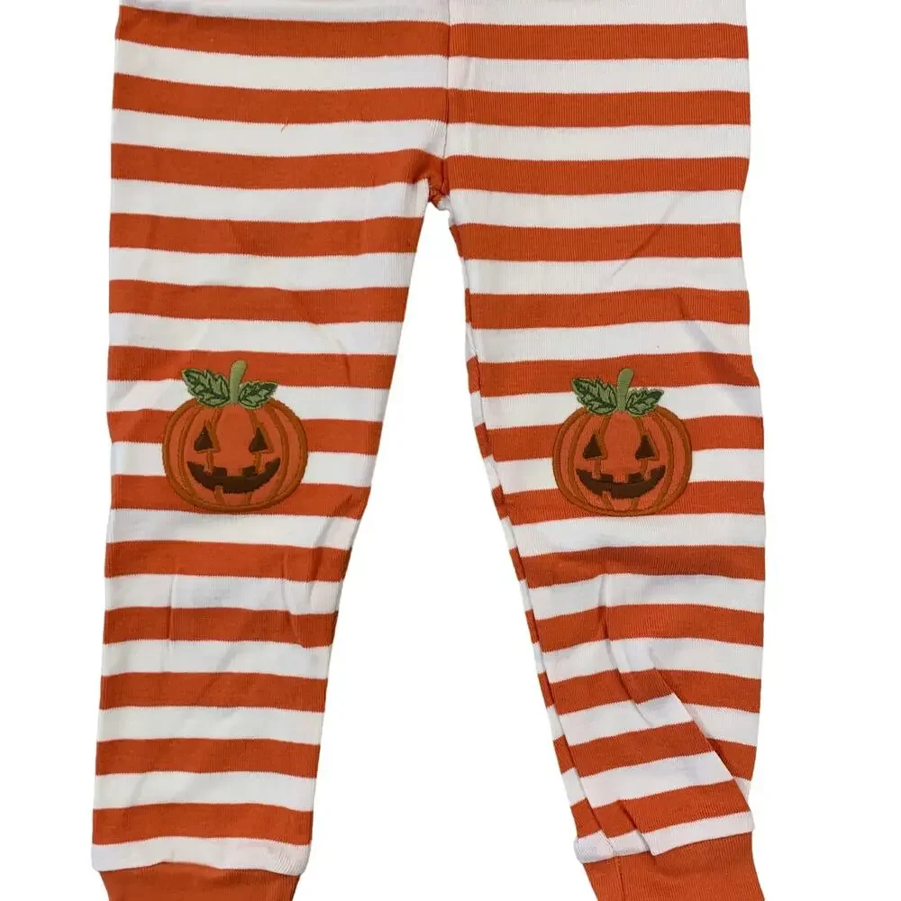 **NWT Gymboree Boys Orange & Ivory Lil' Pumpkin Cotton 2-Piece Pajamas