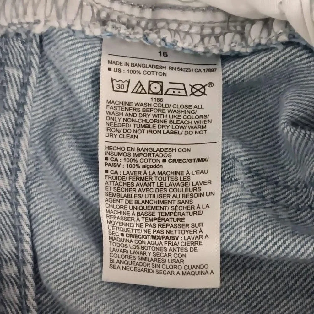 Old Navy Jeans Kids 16 Blue High‎ Rise Baggy Cargo Wide Leg Denim Pants