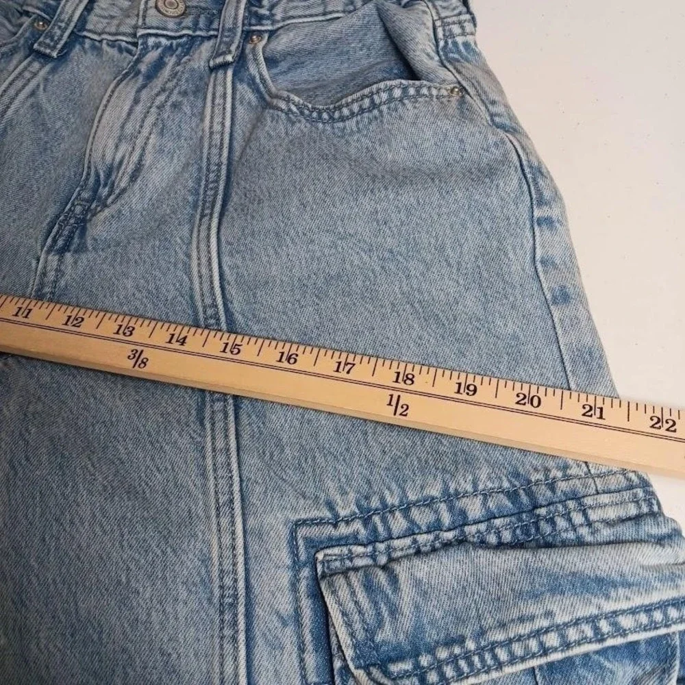 Old Navy Jeans Kids 16 Blue High‎ Rise Baggy Cargo Wide Leg Denim Pants