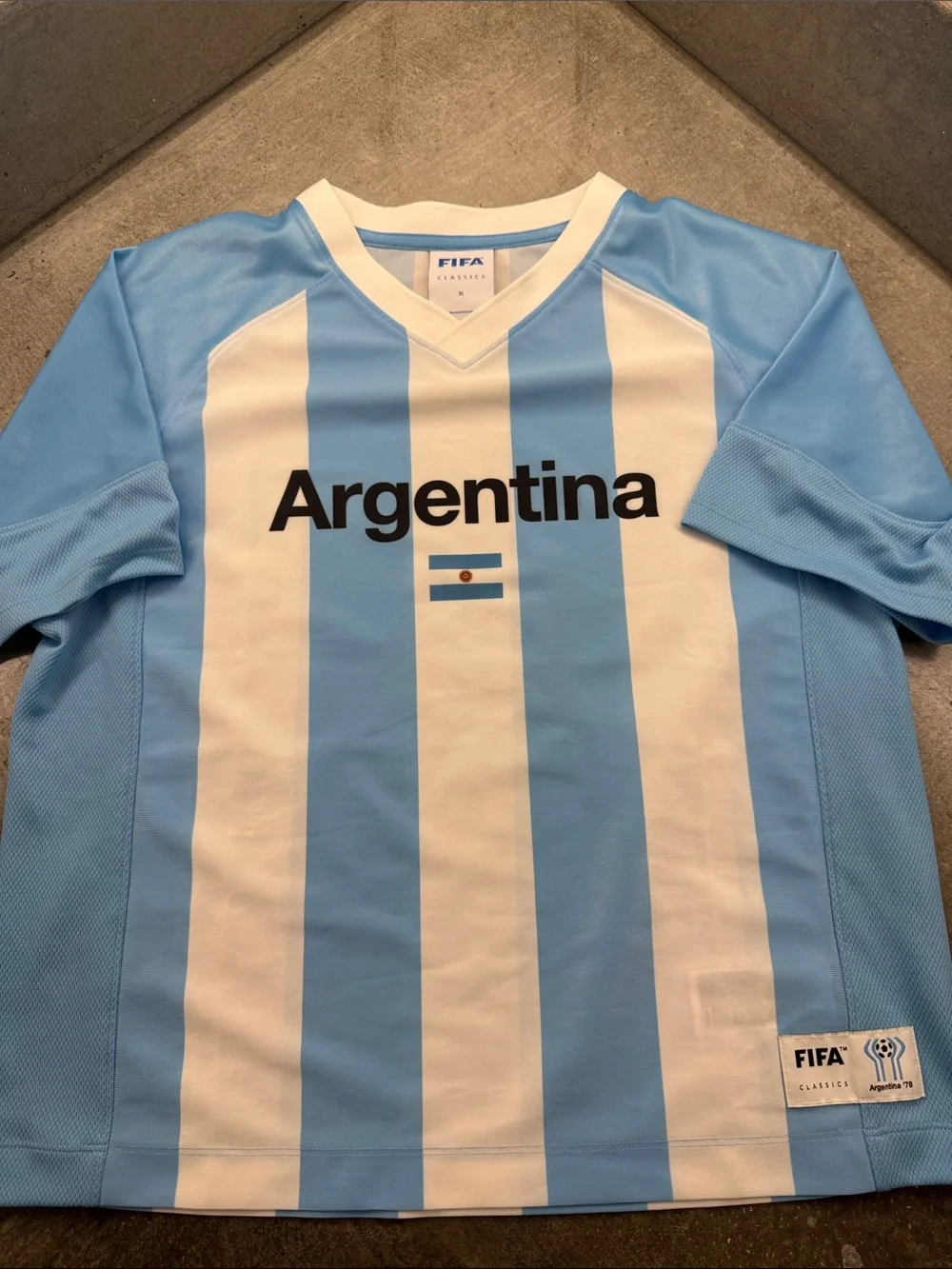 Gap kids XL Argentina Soccer Jersey - Light Blue & White Stripes or women’s