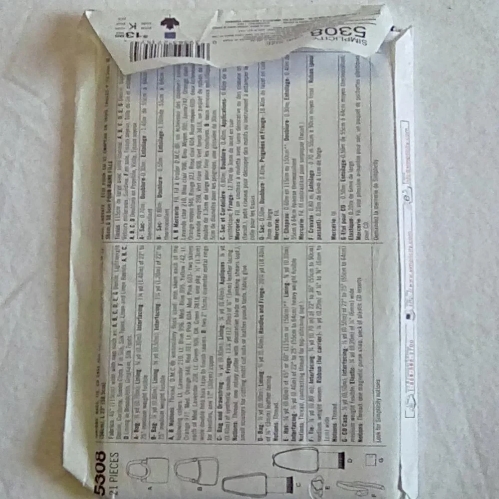 Simplicity sewing pattern