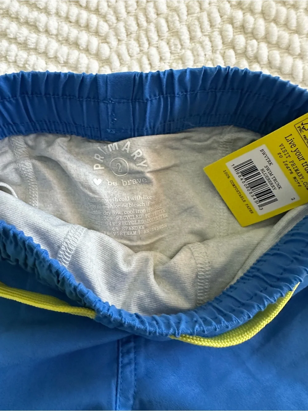 Primary Kids Swim Shorts in Blueberry NWT Size 2T