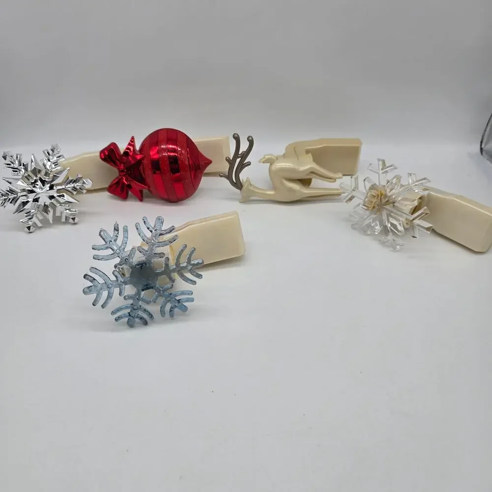 Bath Body Works Wallflower Plugin LOT (5) Christmas Snowflakes Reindeer Ornament