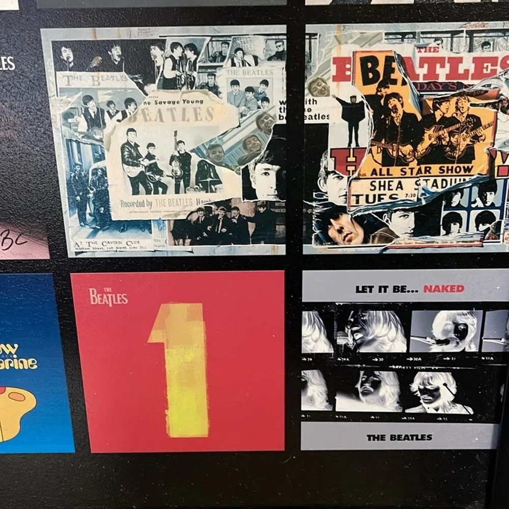 The Beatles Album Cover Collage‎ Framed Art 34x24 Glazed Wall Decor Black Frame