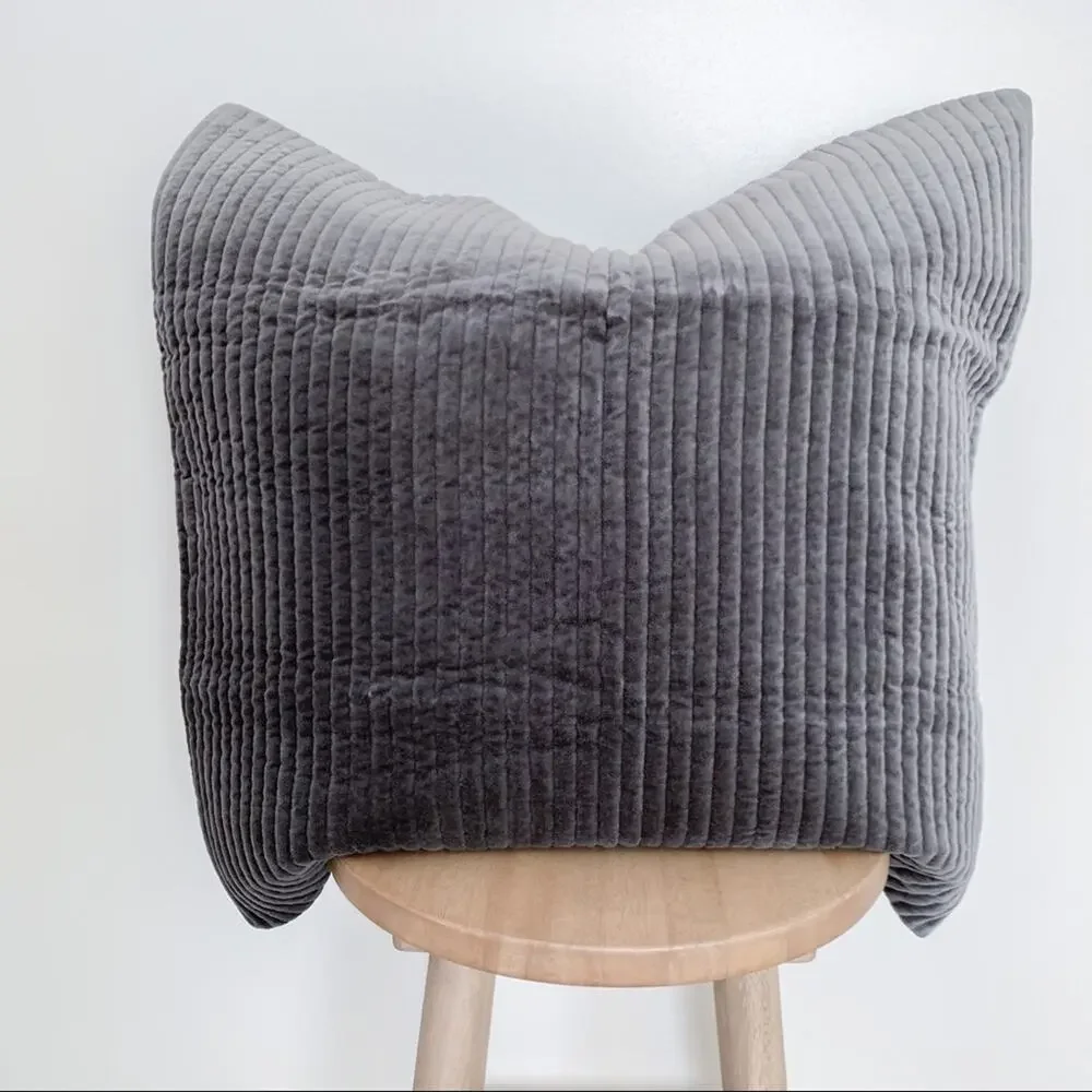 Restoration Hardware Tate Velvet Channel Euro Sham