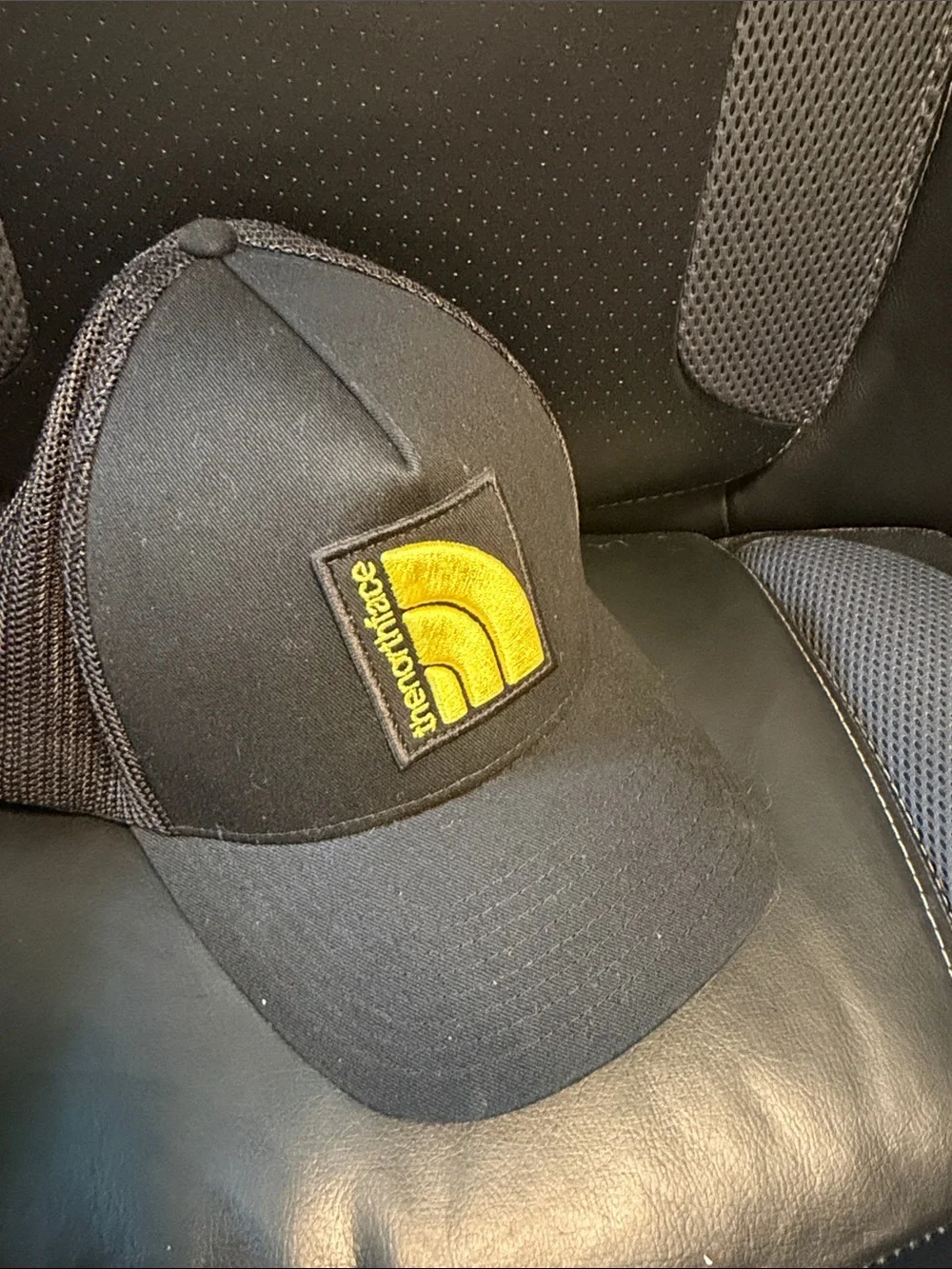 Men's Black Trucker Cap with Yellow Logo - The North Face Style