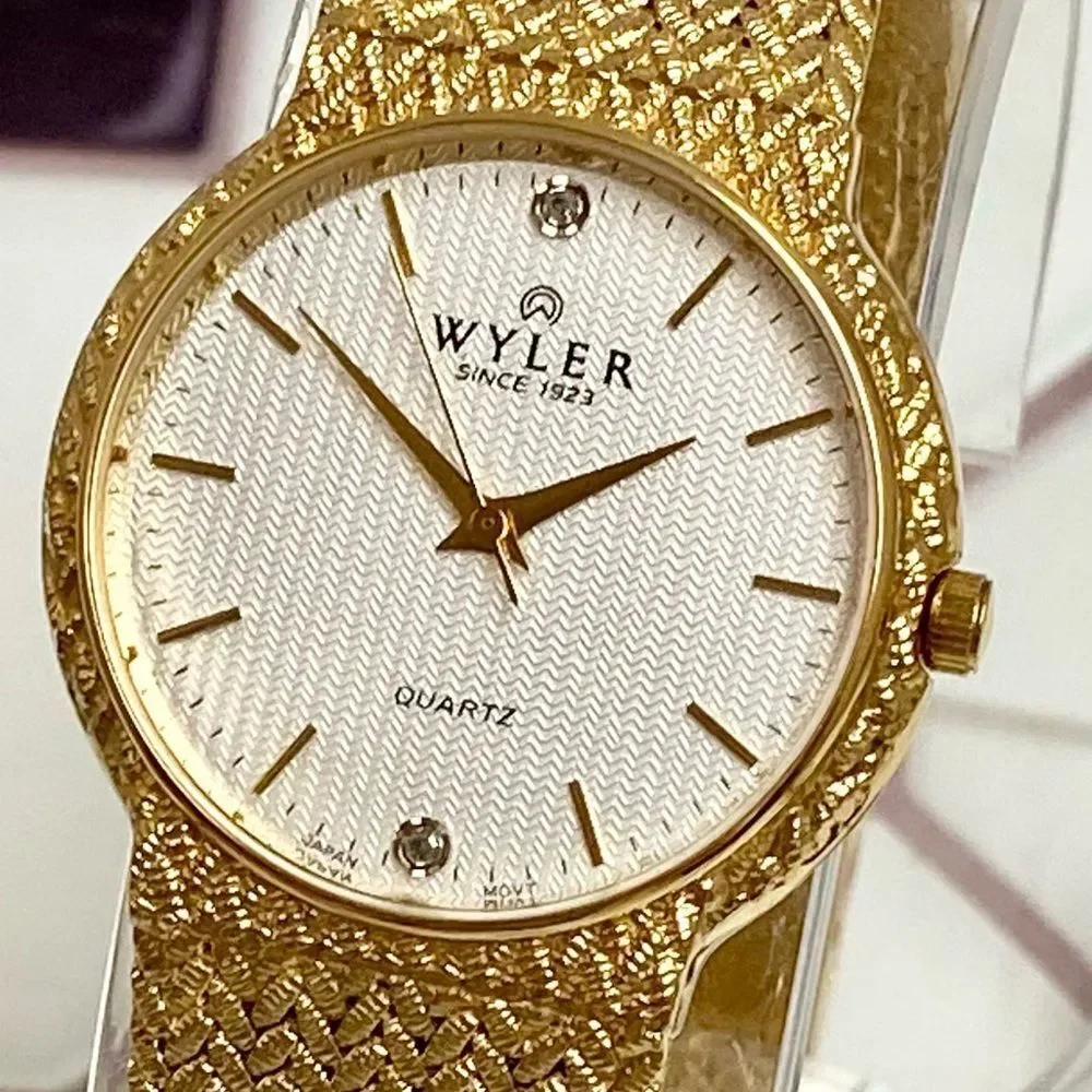 Vintage Wyler Diamond Accented Dial Men’s / Unisex Dress Watch Adjustable Band